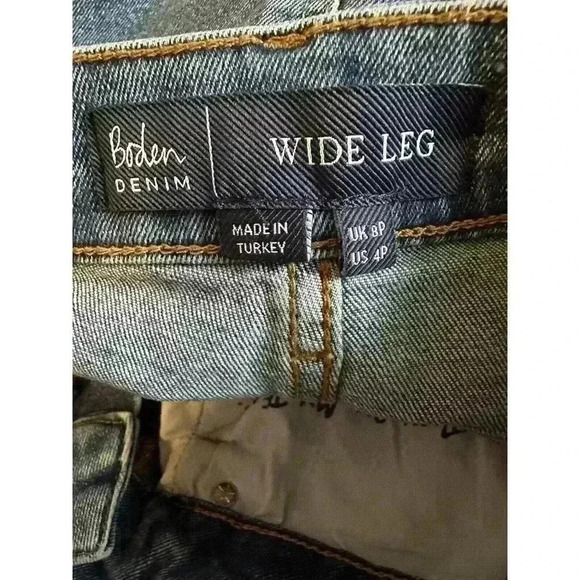 Boden Denim Wide Leg Crop Jean High Rise Mid Wash Womens Size US 4P - Picture 7 of 8